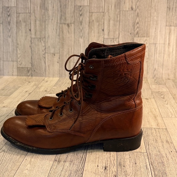 Ariat Brown Leather Women's Heeled Lace-Up Boots - Picture 4 of 5